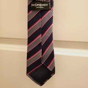 Yves Saint Laurent Striped Silk Tie